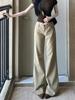 Retro Khaki Women's Low Waist Wide Leg Bell Bottom Jeans