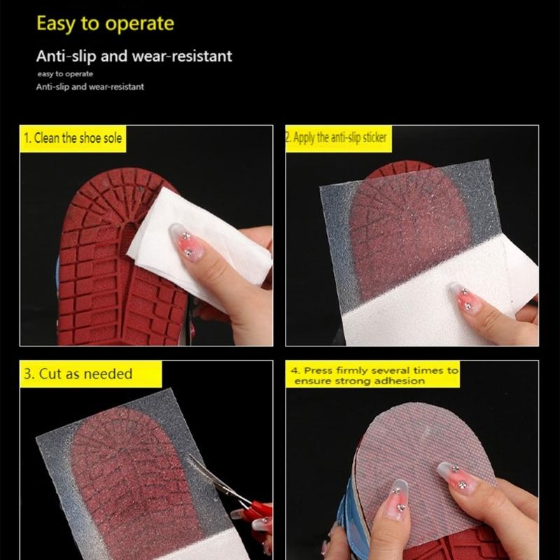 Adhesive Shoe Tread Patches Anti Slip Rubber Tread Protectors Noise Reduction Wear Resistant Shoe B ottom Pad for Adult