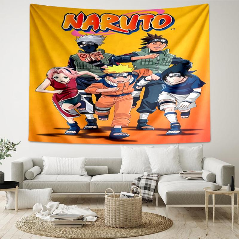 Naruto Print Tapestry, Backdrop, Easy Setup, Ideal for Bedroom, Office & Living Room, with Aesthetic Wall Hanging Decor.