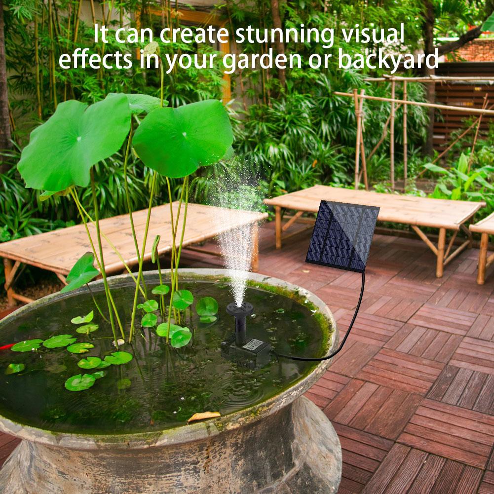 1.4W Solar Floating Garden Fountain Kit with 7 Nozzles Adjustable Fountain Pump for Submersible Pool Bird Bath Pond Garden Decor