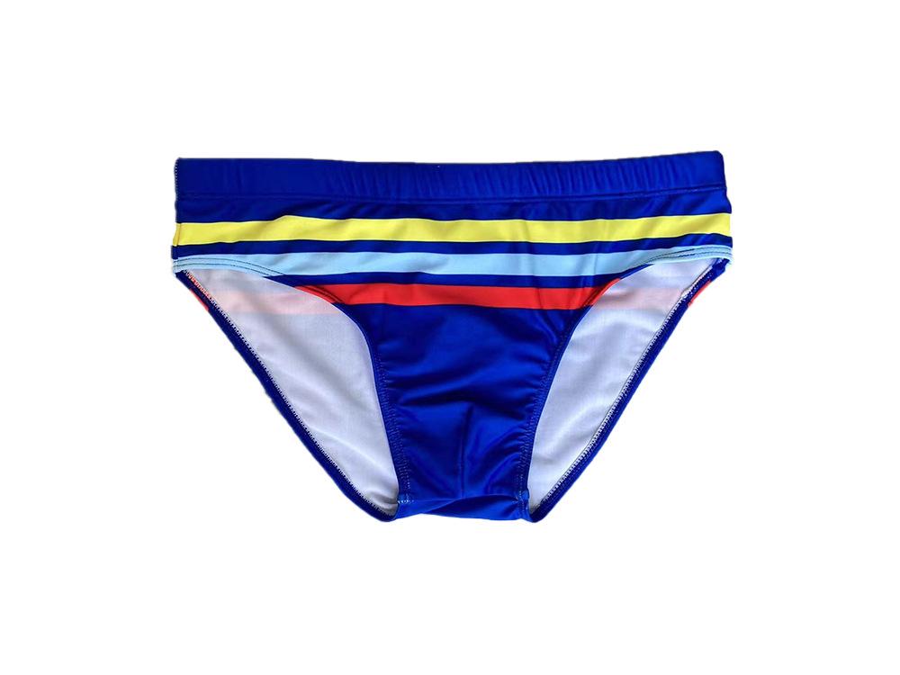 JESSBORN Men's Striped Swim Trunks - Stylish Youth Swimsuit for Beach, Pool, and Sports.