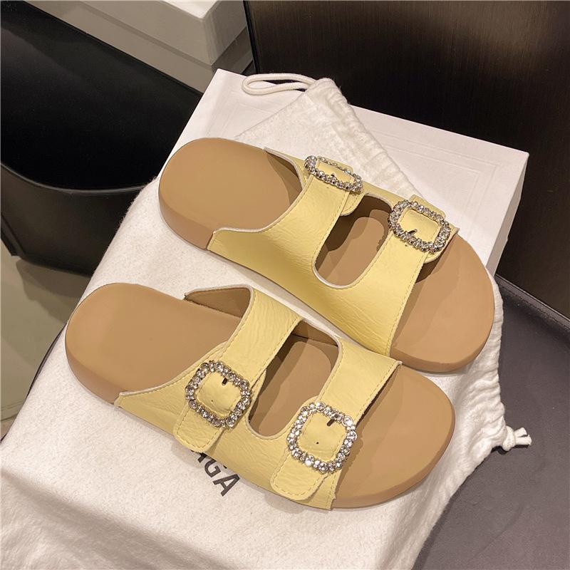 Birkencool slippers for women's summer wear 2025 new models with skirts, high-end feeling, super fire French style, beautiful thick bottom, one-word