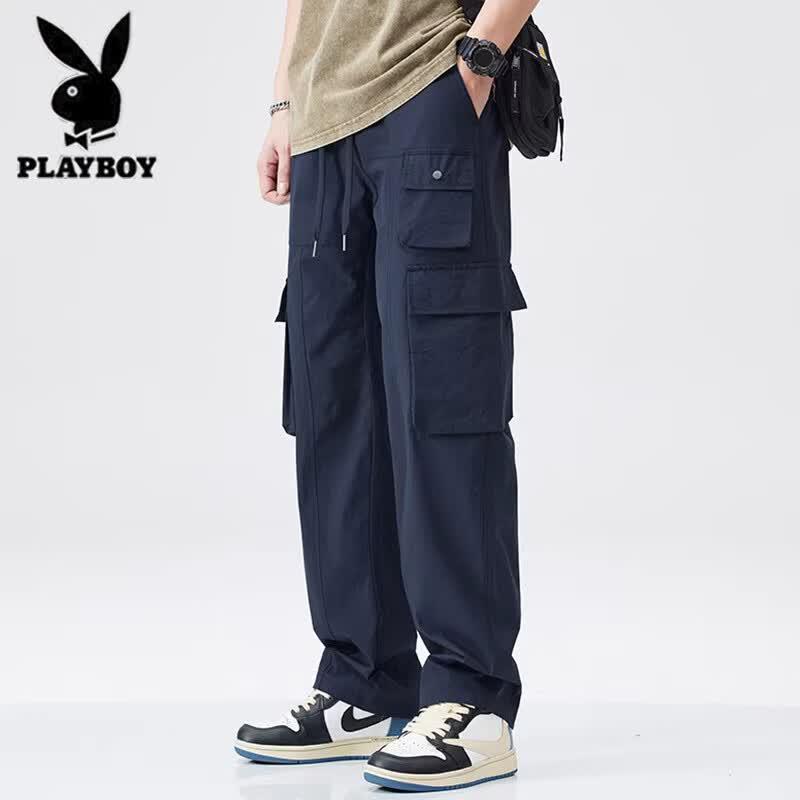 Playboy Men s Ice Silk Loose Straight Leg Quick-Dry Cargo Pants XL