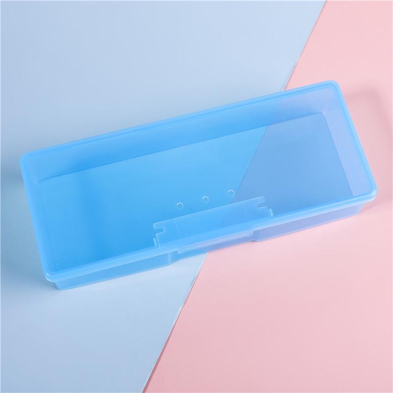 Nail Art Storage Box: Pink Transparent Plastic Organizer for False Nails, Makeup, and Tools