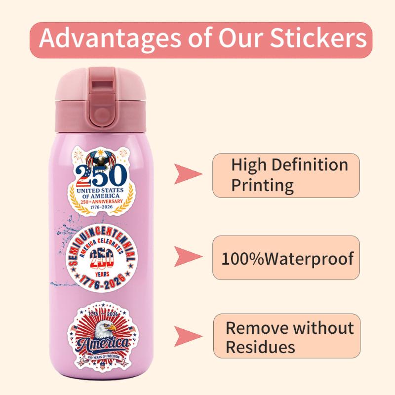 50Pcs United States 250Th Anniversary Cartoon Stickers Holiday Celebration Decoration Toys Laptop Guitar Bike Graffiti Decals