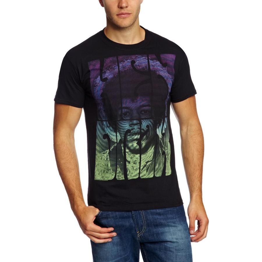 Jimi Hendrix Unisex Adult Swirly Text Cotton T-Shirt (XXL) (Black) S