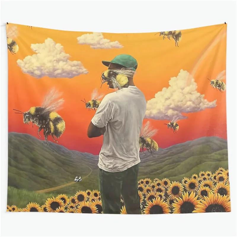 

Tyler The Creator Flower Boy Гобелен Настінне Мистецтво для Спальні Вітальні Декор Студентський Гуртожиток Декорація для Вечірки 90x70cm
