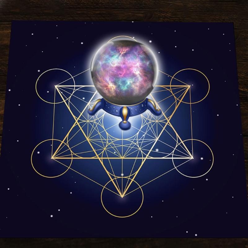 Tarot Karten Tischdecke Altar Tuch Quadratisch Kristall Gitter Tischdecke Astrologie Divination Rutschfeste Matte Wandteppich Heimdekorationen