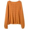 Sancai Hollow Knit Round Neck Pullover Sweater