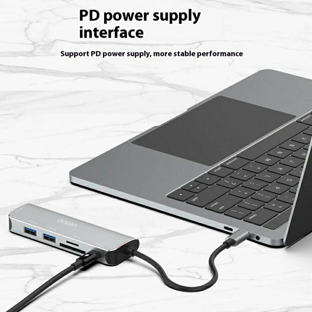 ONTEN 95116B 6 In 1 USB-C Hub 3 X USB3.0 + USB-C + SD/TF Slots Expansion Dock Adapter