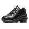 Outdoor black sneakers leather mesh men's casual running shoes shock-resistant training shoes walking sneakers