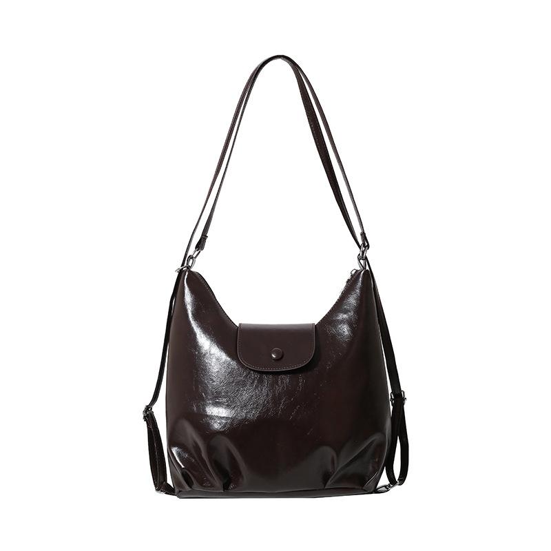

Premium sense retro large-capacity bag women s 2025 new autumn and winter commuting double shoulder back bag single shoulder tote bag темно-коричневого кольору