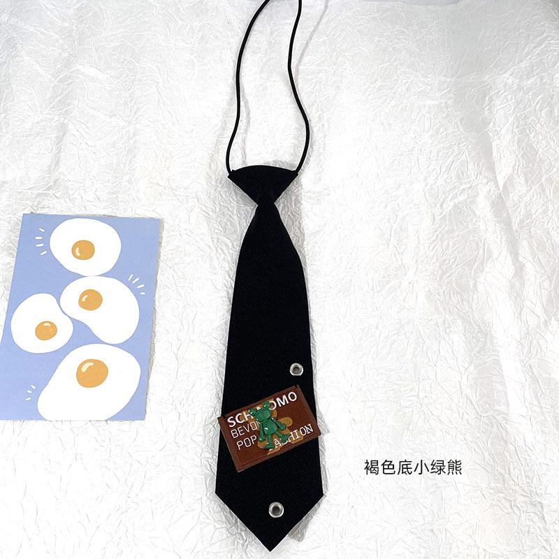 black ties handmade bear hole neck tie punk student casual versatile neck tie чёрный