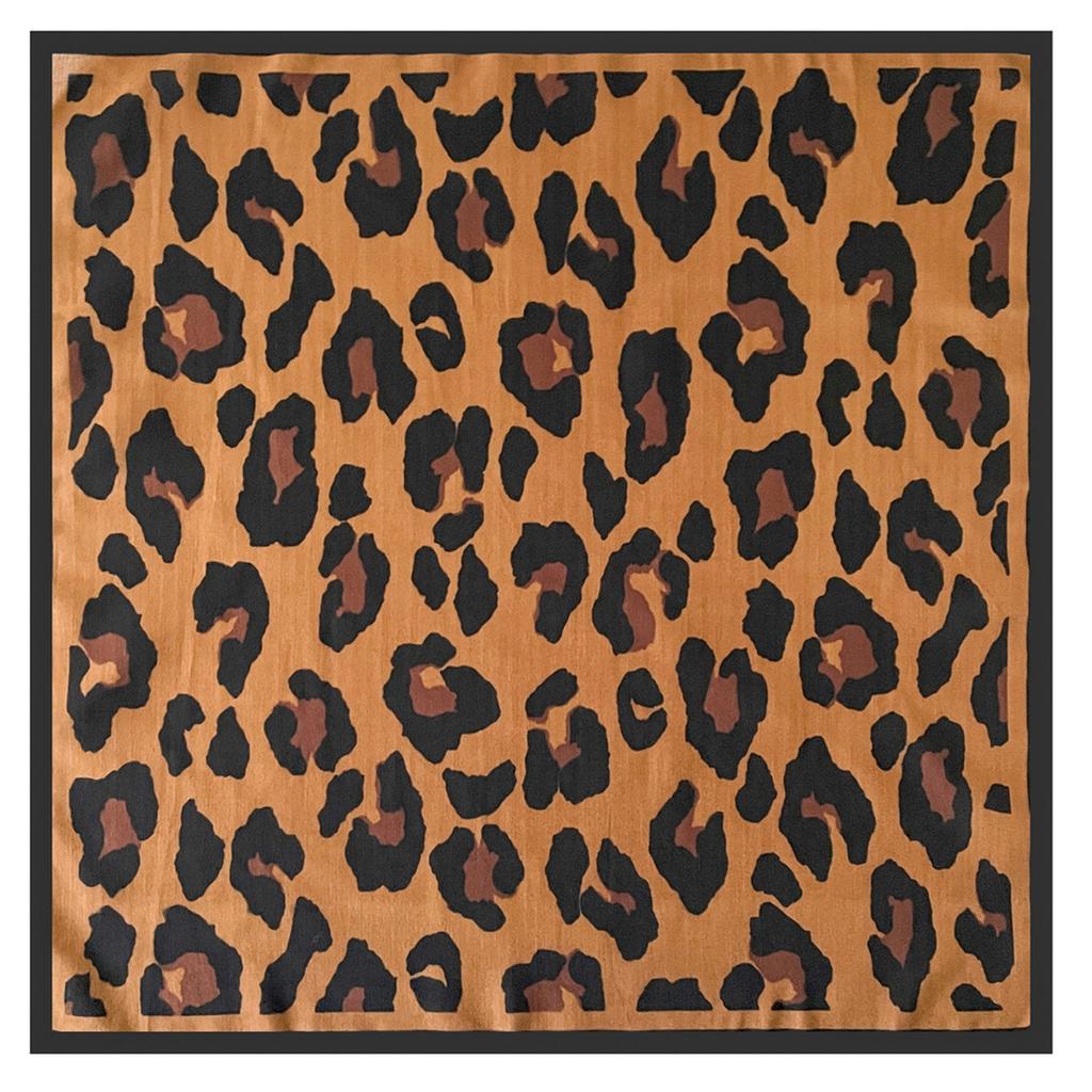 Leopard Print Silk Scarf for Women Girls Square Necktie Neck Scarf Fashionable and Versatile Accessory for Any Outfit