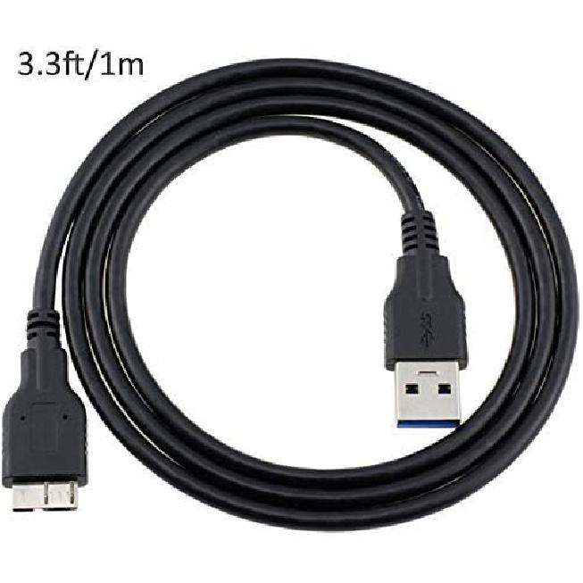 QCEs USB 3.0 Micro Cable, External Hard Drive Cable USB 3.0 Type A Male to Micro B Cord Compatible with Samsung Galaxy S5 Note 3, Camera, External