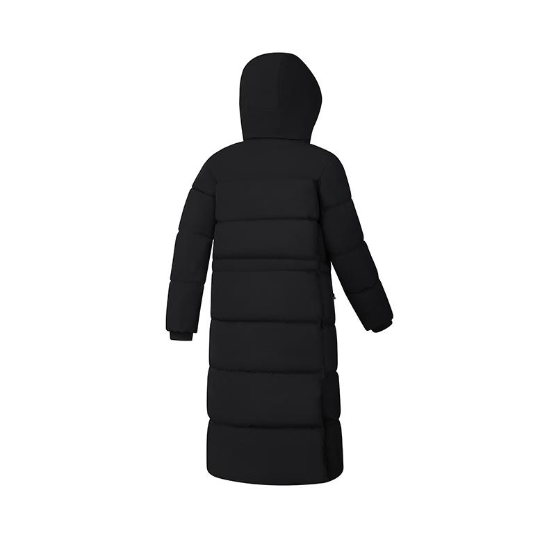 Fila Fitness Series Casual Warm Long Hooded Down Jacket Women Outerwear Deep-Black A11W441908F-BK