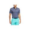 Adidas Striped Print Short-Sleeve Polo Shirt Men Tops Blue HE2298