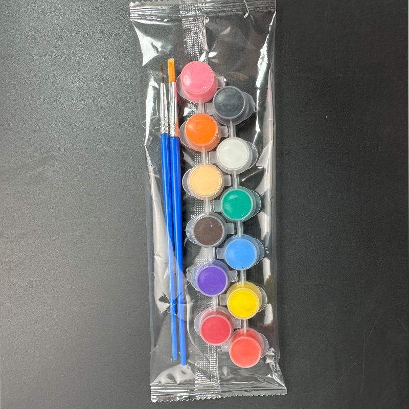 12-Color Acrylic Paint Set for Kids - Ideal for Kindergarten Art, Graffiti, DIY Crafting, and Plaster Painting