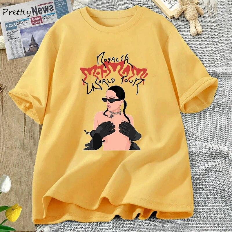 

Футболка La Rosalia Motomami, забавная футболка с концертом Motomami Tour 2022 для женщин, подарок для фанатов унисекс, летняя одежда в стиле хиппи с короткими рукавами, унисекс 4XL