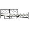 Metal Bed Frame with Headboard and Footboard Black 183x213 cm