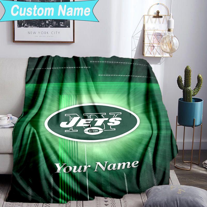 Custom Name Blanket New York Football Helmet Blanket Bedding Blanket for Travel, Camping, Living Rooms, Offices, Sofas, Fan Christmas gift