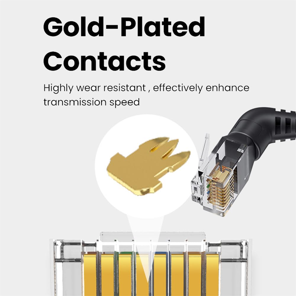 Cablecc 360 Degree Rotating CAT6 UTP Male To Male Rotating Cable with RJ45 8P8C 1000Mbps LAN Ethernet Network 25cm Adapter,