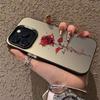 English Red Rose Case for iPhone 15 Pro, 16 Pro Max, 17 Air
