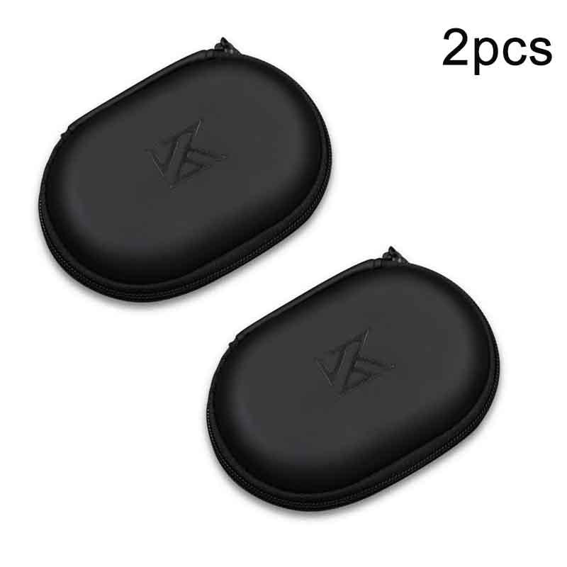 

1Pc/2Pcs Earphones Oval Storage Bag Wired Headphones Pu Zipper Storage Box Portable Hold Case Container For Ba10 As10 Es4 2pcs