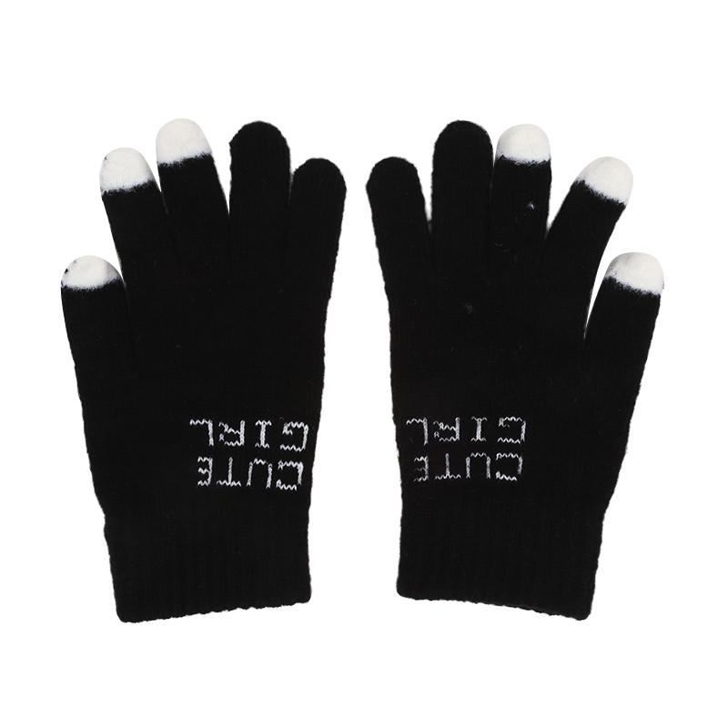 Open Finger Gloves Winter Warm Soft Women Gloves Girls Cute Panda Fingertip Touch Screen Gloves Warm Outdoor Knitted Gloves
