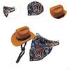 Cowboy Hat And Bandana Set for Pets, Halloween Costume Dogs Cats