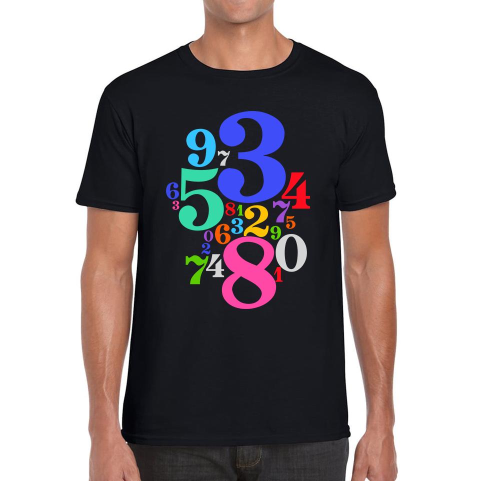 Numbers Day Maths Day Colourful Numbers Math Lovers Mathletics School Charity Day Mens Tee Top S