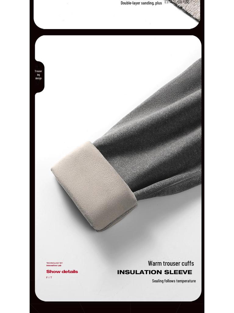 Męski jesienno-zimowy zestaw bielizny termicznej slim fit z podszewką z aksamitu