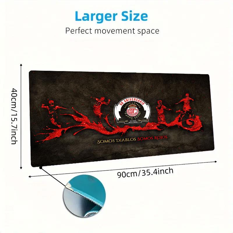 Toluca FC Mouse Pad, Large Gaming Desk Mat, Non-slip XXL Mousepad for Laptop & Tablet, Mini PC Playmat with Stitched Edges