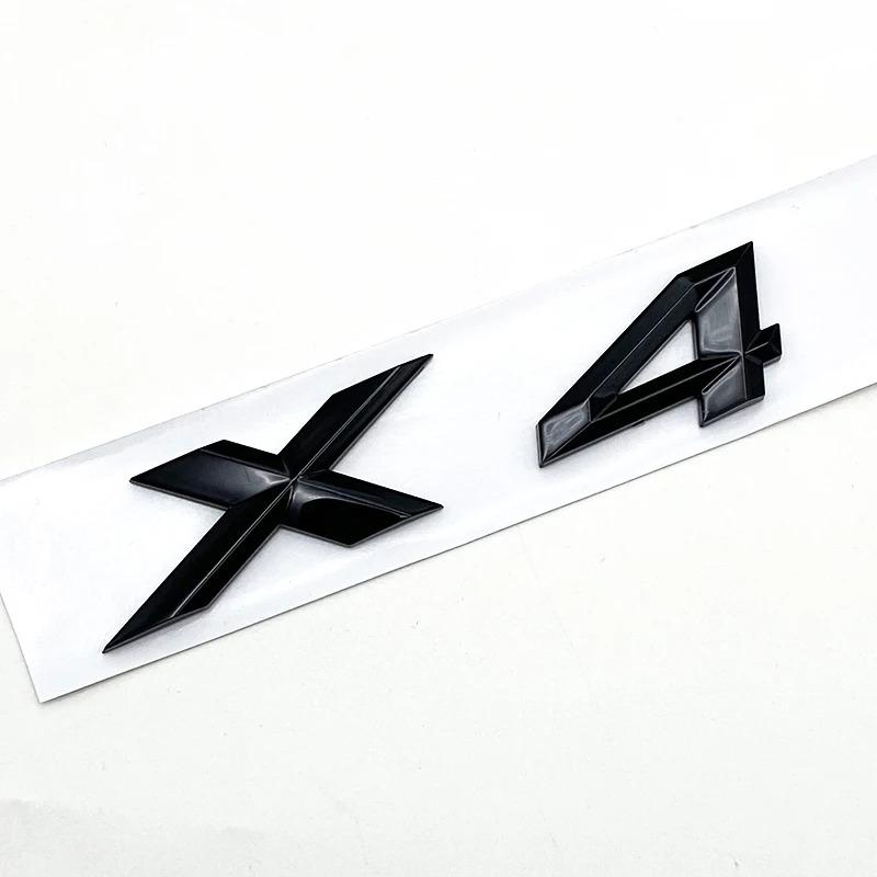3D ABS Black Chrome Car Letters Rear Trunk Badge X4 Logo For BMW X4 Sticker Emblem X4 Lettering Accessories