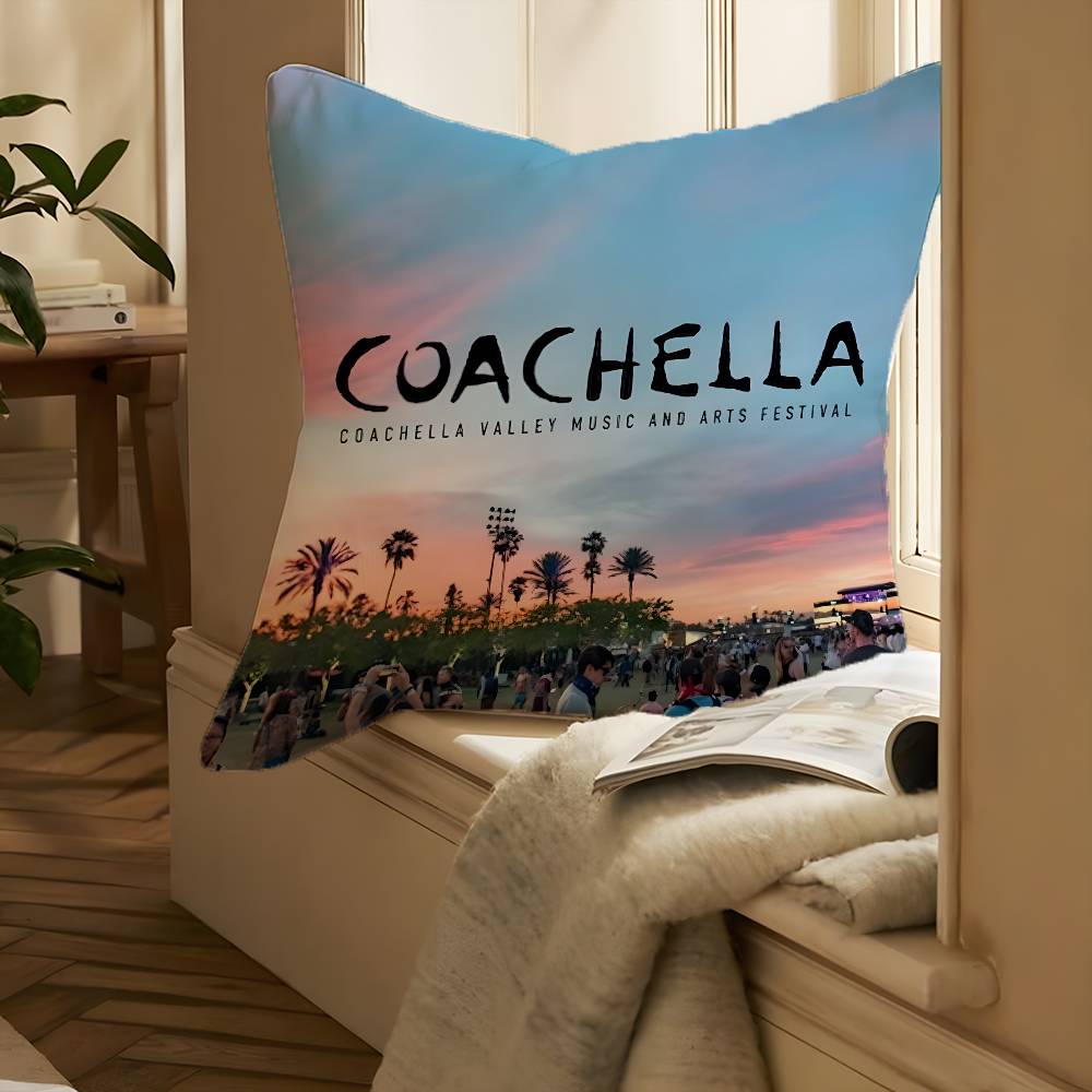 Coachella Valley Music Arts Festival Pillow Case Printing Pillowcase Living Room Sofa Cushion Cover Bedroom Room Decor