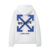 9095 Off-White 2025 Autumn and Winter New OW Blue Letter Arrow Pattern Men's and Women's Hooded Sweatshirt