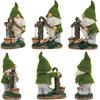 Garden Ornaments Outdoor  Funny Gnome Pumping Water with Solar Lights for Garden Decorations, Waterproof Resin Flocked Statues