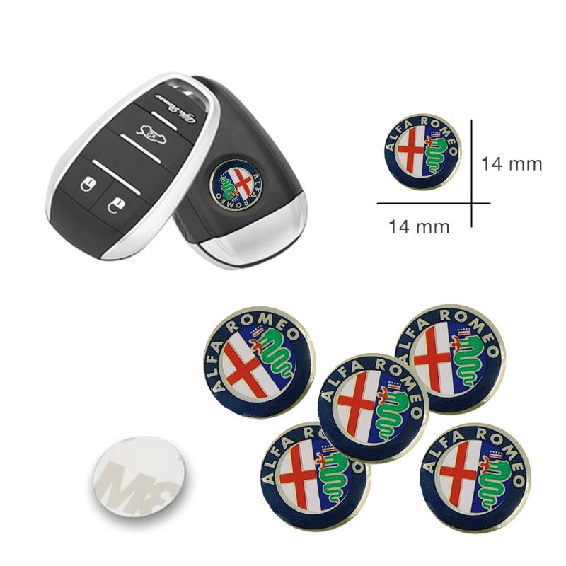 5/10 Piezas Pegatina Insignia Llave Coche Para Alfa Romeo 156 159 147 4C 8C 166 Giulia Giulietta Mito Stelvio Spider GT Tonale Disco Volante