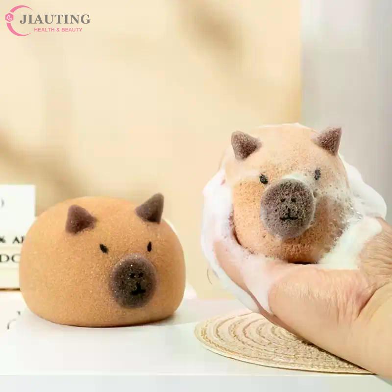 Bath PU Sponge Capybara Shaped Bath Sponge Ball Soft Foaming Back Scrubber For Kids Gentle Exfoliating And Massage Cleaning Tool