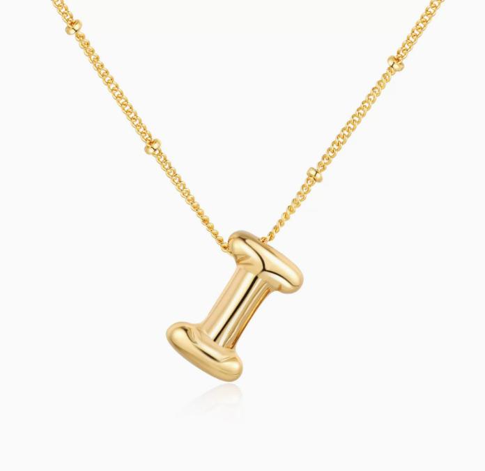 LT-12056 Stainless Steel 18K Gold Balloon Letter Necklace Silver Bubbles 26 English Alphabet Pendants Jewelry