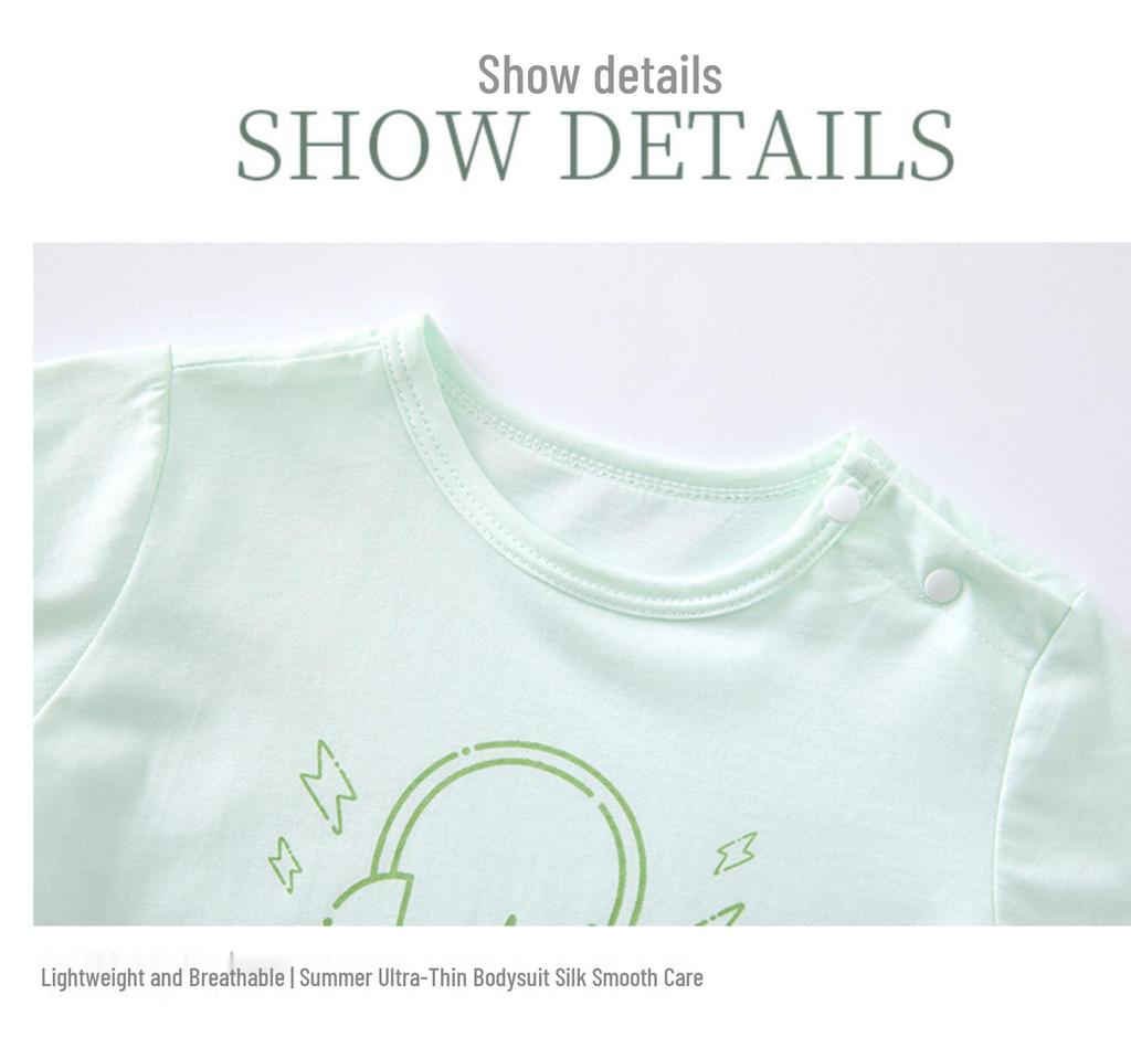 Pure Cotton Short Sleeve Baby Onesie - Newborn Summer Pajama Bodysuit