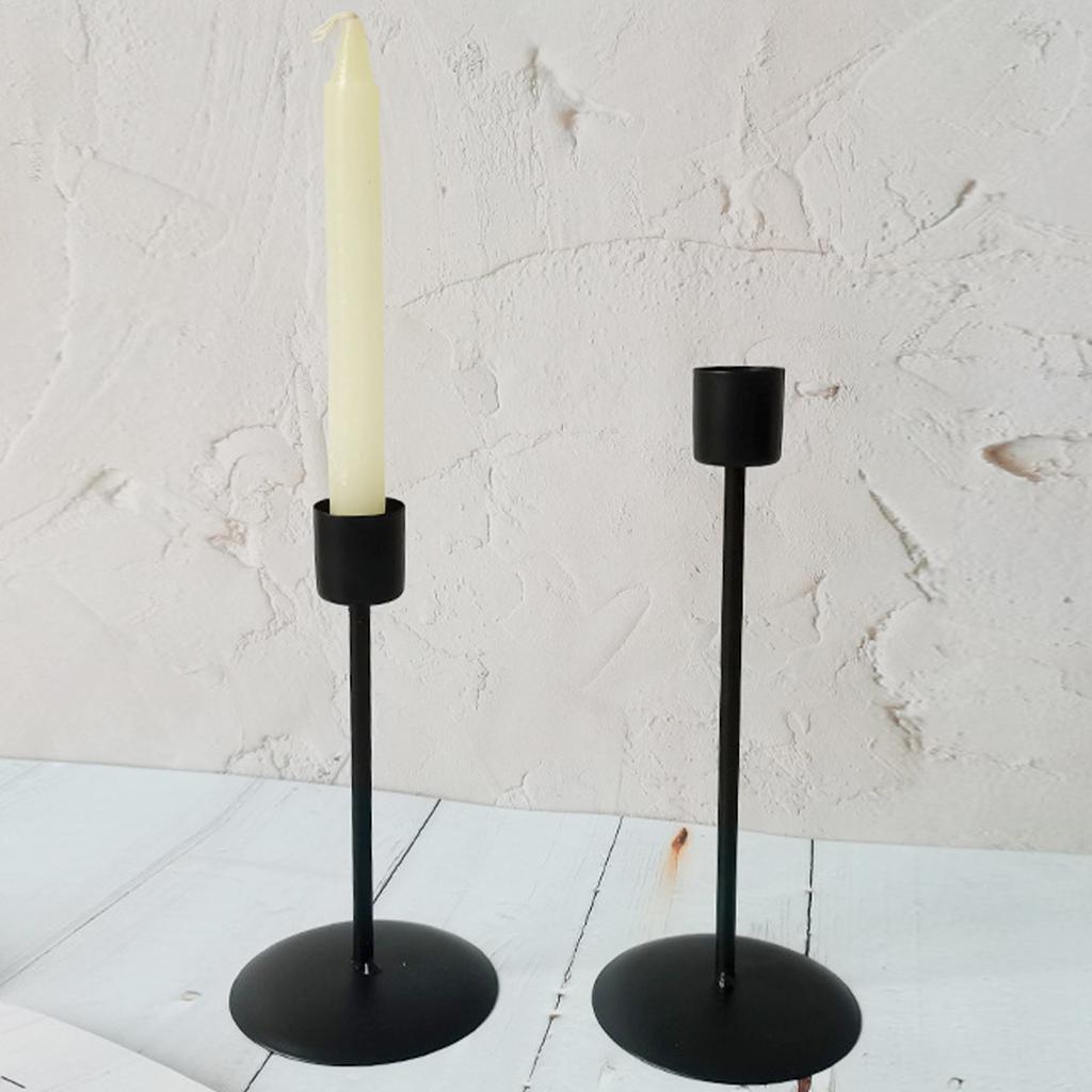 Candle Holder 2Pcs Metal Candlestick Holder for Taper Candle Decorative Black Candle Holder for Home Decor Wedding Dinning Party