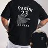 Psalm 23 Graphic Motorcycle Double Sided Print T-Shirt Men's Summer Short-sleeved Round Neck Casual Streetwear Tops Tee
