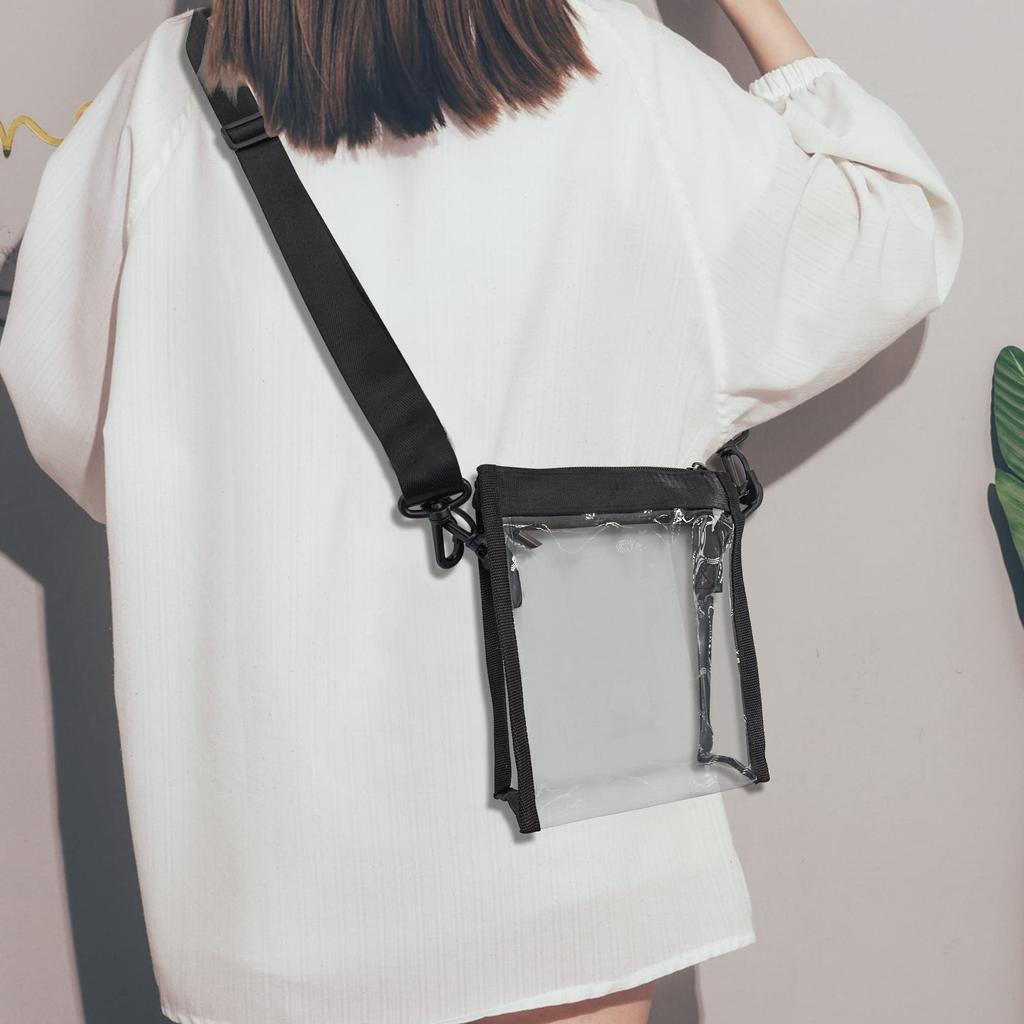 Enkrio Clear Transparent Crossbody Shoulder Clear Waterproof for Travel and Size Small Bag, Bag, Bag, Pouch, Pouch, Commuting,