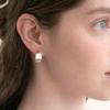 Halden Hexagon One Touch Earrings (E050_silver)