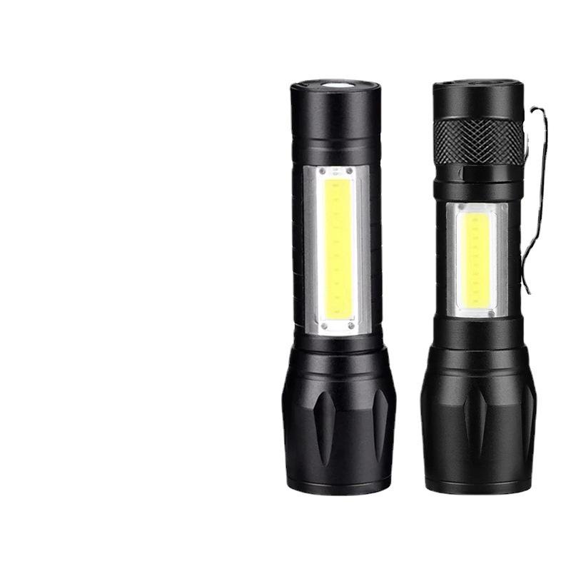 Rechargeable High-Power Outdoor LED Flashlight - Super Bright, Long-Range, Lightweight, Portable, with Zoom and Dimming Features.