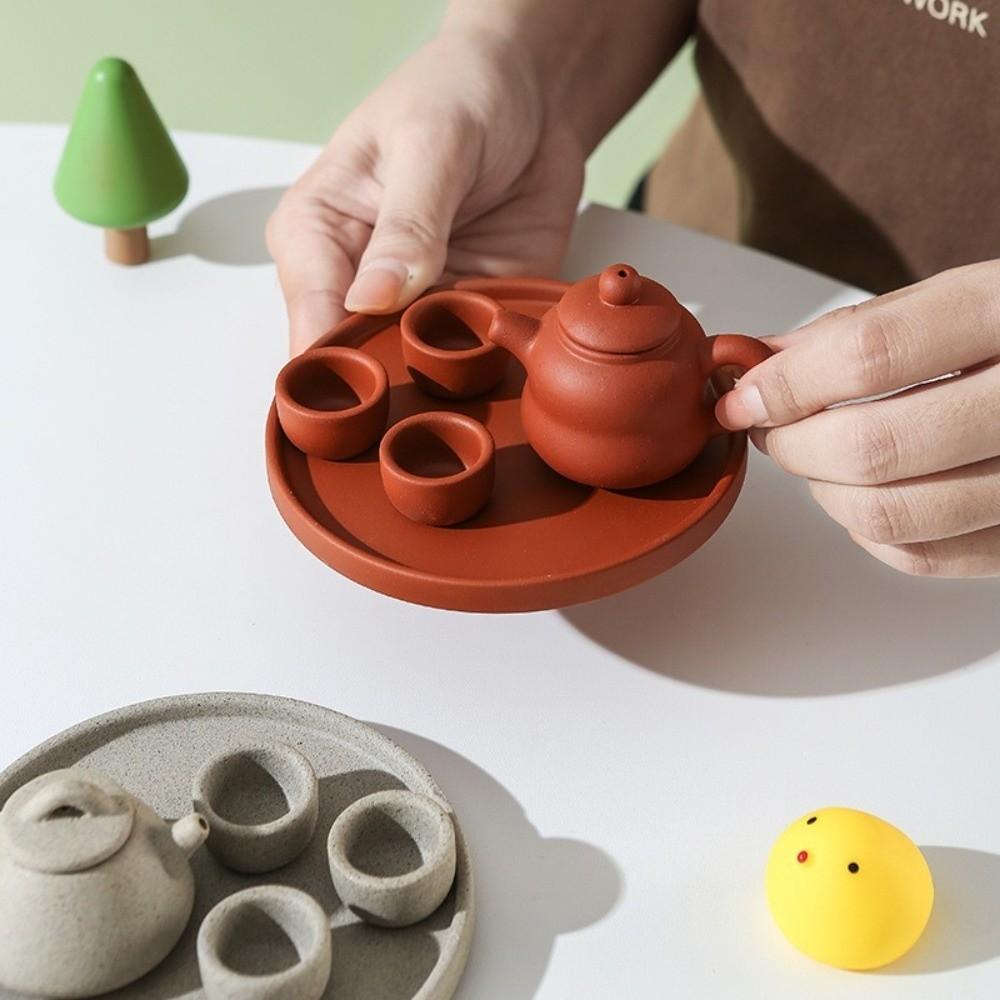 Antique Miniature Tea Set Funny Multipurpose Children's Tea Set Portable Cute Handmade Pottery Teapot Home Tea Ceremony