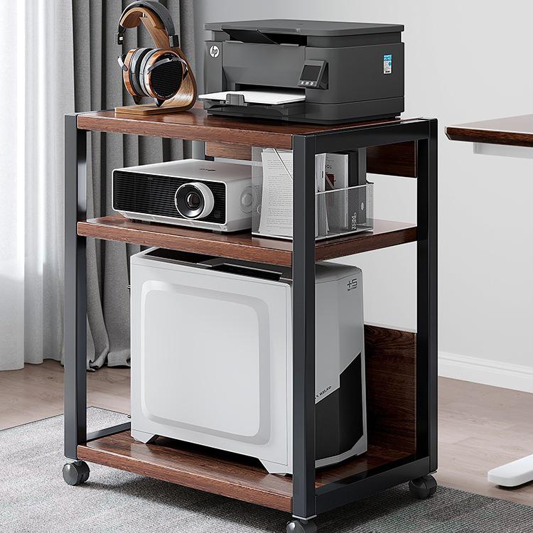 Floor-Standing Multi-Layer Mobile Printer Rack & Computer Host Organizer Cabinet