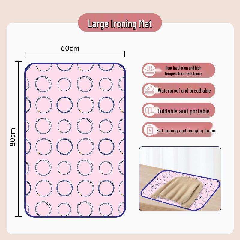 Foldable Portable Ironing Board with Heat-Resistant Pad and Anti-Scald Gloves