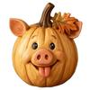 1Pc Funny Farm Animals Statue Farmhouse Pumpkin Figurines Pumpkin Table Ornaments for Autumn Halloween Thanksgiving Home Indoor